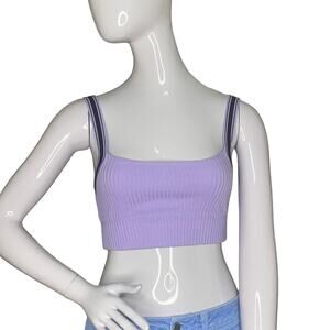 American Apparel Crop Top Size XS Ribbed Lavander Material Sleeveless